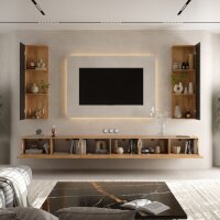 TV Wohnwand (5-teilig) – 300 cm Gold Eiche/Anthrazit