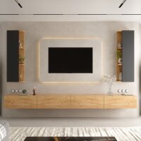 TV Wohnwand Set – 320 cm Gold Eiche/Anthrazit