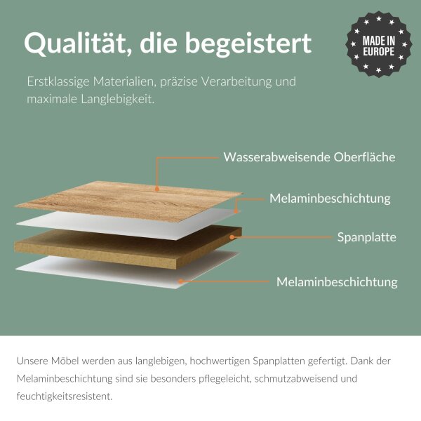 TV-Wohnwand WEST – 320 cm Gold Eiche/Anthrazit