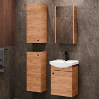 Meuble sous-lavabo de 45 cm avec armoire de toilette et 2...