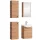 45-cm vanity cabinet with mirror cabinet and 2x 32-cm midi cabinets in Gold Oak
