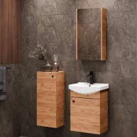Meuble sous-lavabo de 45 cm avec armoire de toilette et...