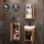 45-cm vanity cabinet with mirror cabinet and 32-cm mid-height cabinet (Gold Oak)