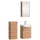 45-cm vanity cabinet with mirror cabinet and 32-cm mid-height cabinet (Gold Oak)