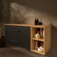 Mueble de lavabo LUX de 120 cm, roble dorado/antracita,...
