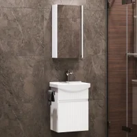 Wega 45 cm Bathroom Furniture Set with Mirror Cabinet,...