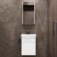 Wega 45 cm Bathroom Furniture Set with Mirror Cabinet,...