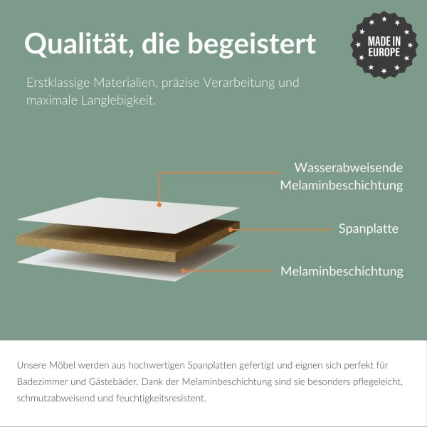 Vanity unit 45 cm with 2x midi cabinet 32 cm