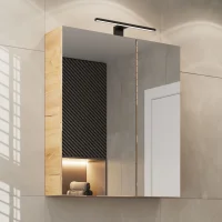 Armadietto a specchio con illuminazione a LED, 60 cm...