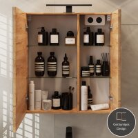 Spiegelschrank mit LED Beleuchtung 60cm (gold eiche)