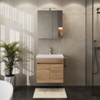 Badmöbel Set  - Waschtisch mit Spiegelschrank 60 cm...