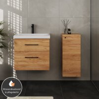 Badmöbel-Set 63cm mit Midischrank Gold Eiche