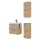 Badmöbel-Set 63cm mit 2x Midischrank Gold Eiche