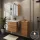 Badmöbel-Set mit Spiegelschrank 63cm und Midischrank Gold Eiche