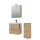 Badmöbel-Set mit Spiegelschrank 63cm und Midischrank Gold Eiche