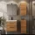 Badmöbel-Set mit Spiegelschrank 63cm und 2x Midischrank Gold Eiche
