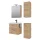 Badmöbel-Set mit Spiegelschrank 63cm und 2x Midischrank Gold Eiche