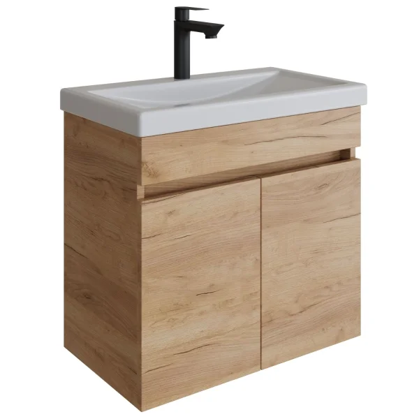 Waschtisch 60 cm mit Doppeltür - gold eiche