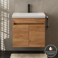 Meuble-lavabo 60 cm à double porte - chêne...
