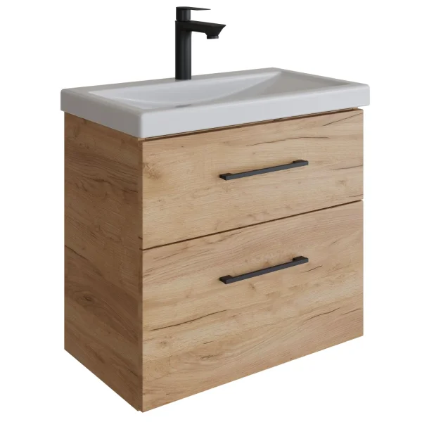 Waschtisch mit Unterschrank 60 cm - gold eiche