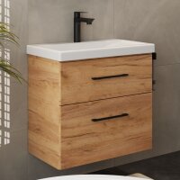 Sink base cabinet 63cm with drawers gold oak