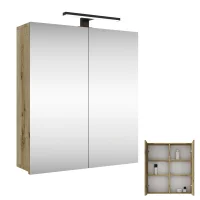 Armadietto a specchio Merkur, rovere Artizan, 60 cm, con...