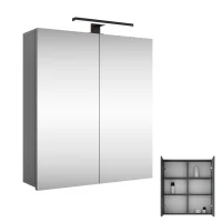 Armadietto a specchio Merkur, antracite, 60 cm, con...
