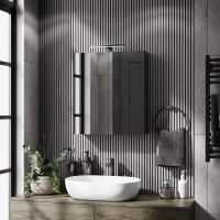 Spiegelschrank Merkur, anthrazit, 60 cm, mit LED-Leuchte...