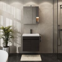 Bathroom furniture set with mirror cabinet 64cm (anthracite)