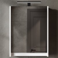 Mirror cabinet with LED lighting high gloss white 50 cm
