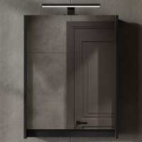 Mirror cabinet with LED lighting matte black 50 cm