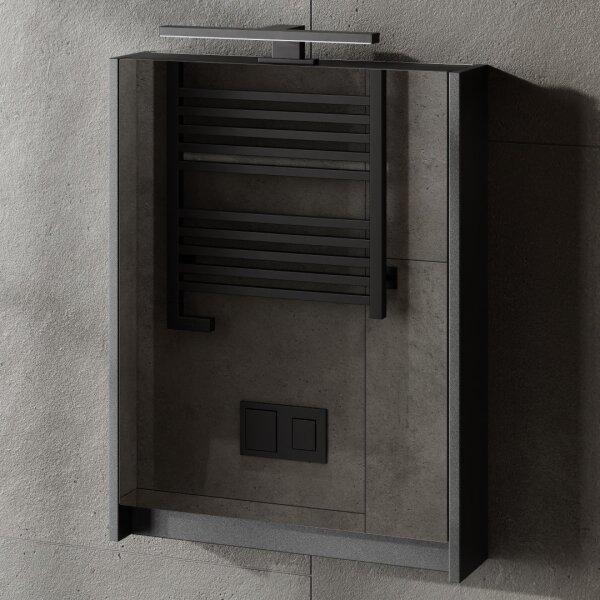 Spiegelschrank – 50 cm Grau Matt, mit LED-Beleuchtung