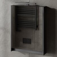 Mirror cabinet with LED lighting matte gray 50 cm