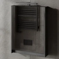 Mirror cabinet – 50 cm, matte gray, with LED lighting