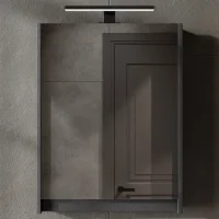 Mirror cabinet – 50 cm, matte gray, with LED lighting