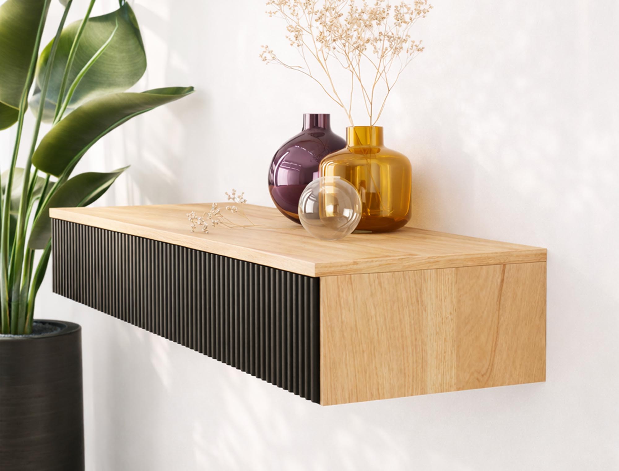 AMYRA 100 cm Gold Eiche schwarz