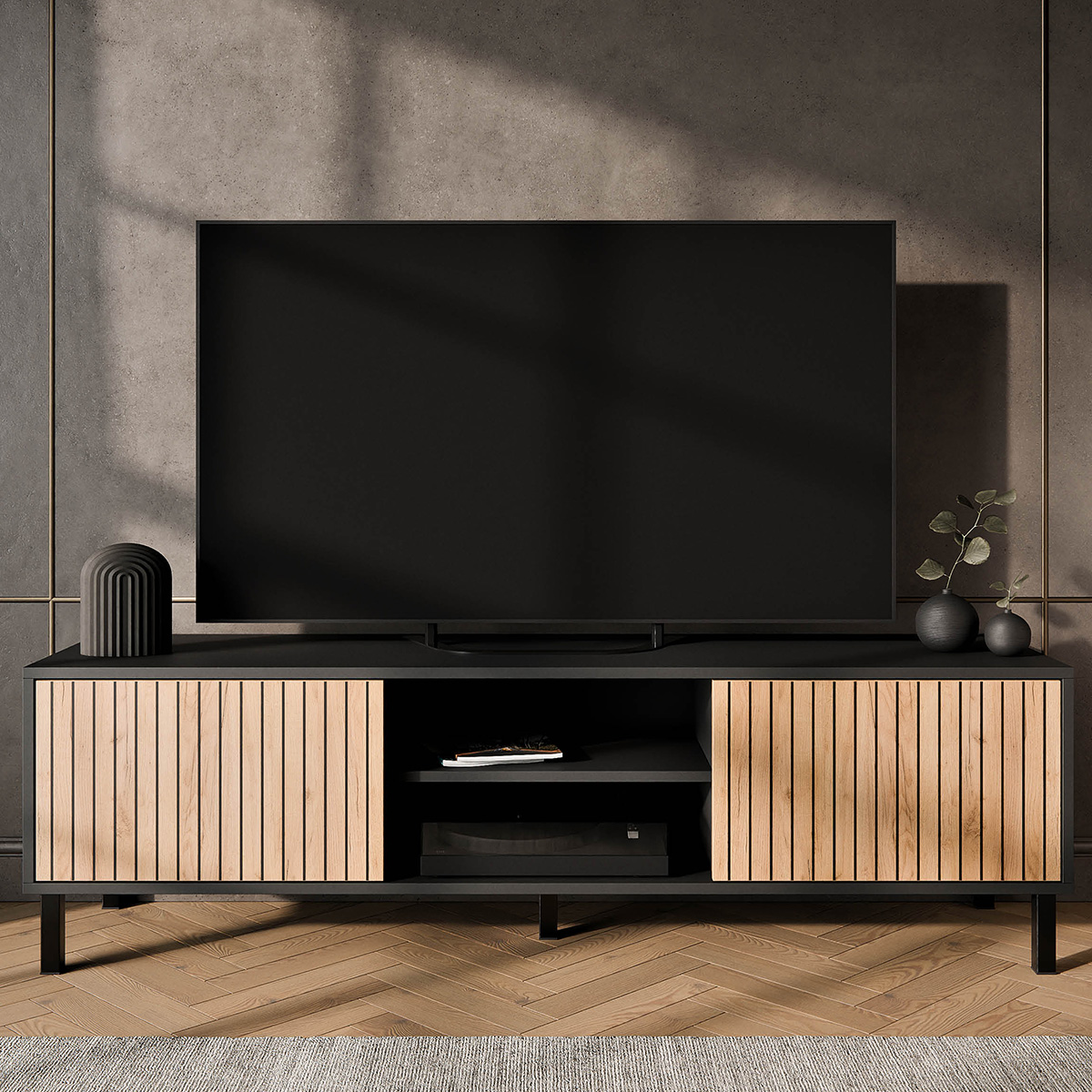 TV Board gold eiche / anthrazit